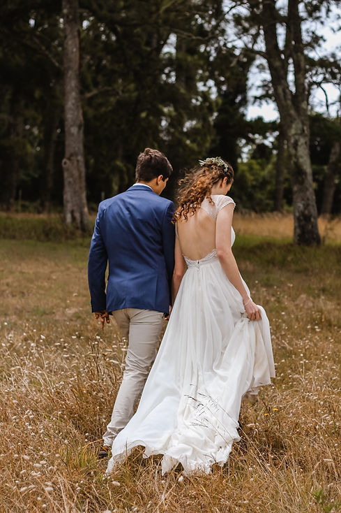 Wedding couple outdoors