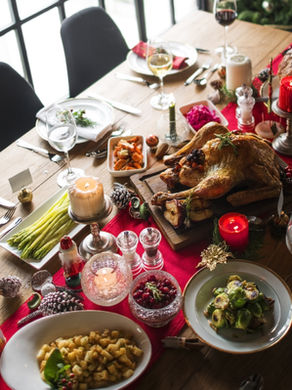 Table filled with food for the holiday