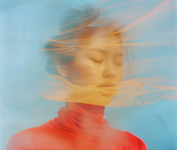 Woman with ethereal veil