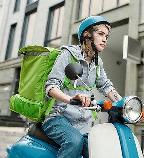 Delivery Rider On Scooter