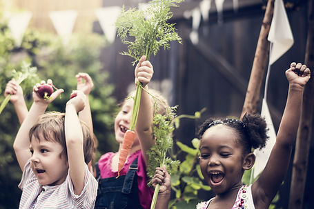 野菜畑の子供たち