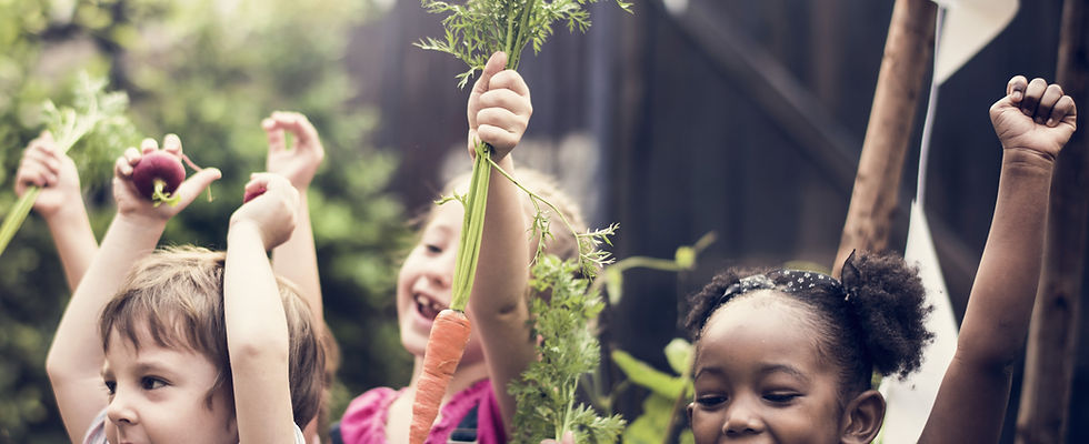 Kids Holding Vegetables