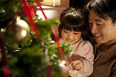 Père et fille fête Noël