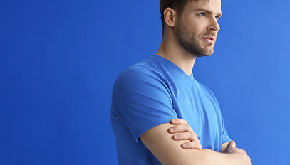 Man In Blue Shirt