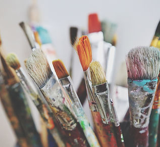 Art Brushes Stained with Paint