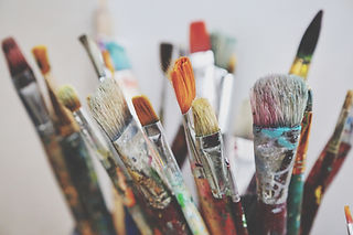 Art Brushes Stained with Paint