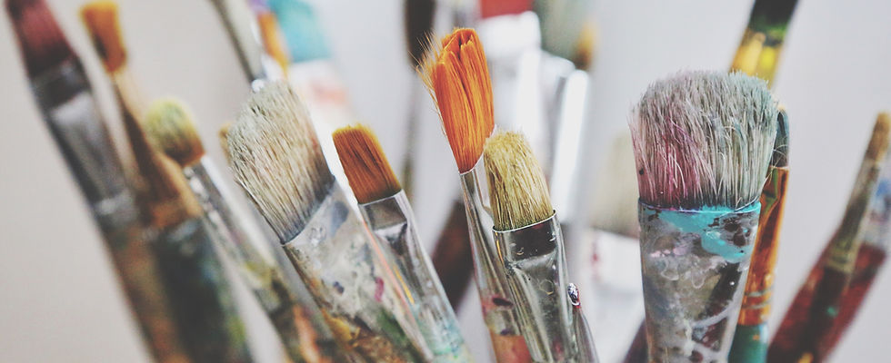 Art Brushes Stained with Paint