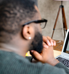 Client in online therapy session