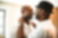 Smiling couple embracing