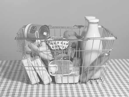 Cesta de compras de supermercado