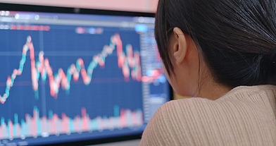 Person Analyzing Graphs On Screen