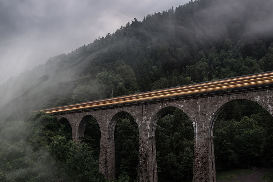 Train On Bridge