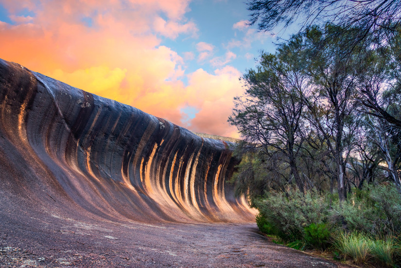 formazione rocciosa in Australia, al tramonto