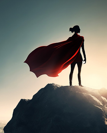 Superhero on Mountain Summit