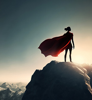 Superhero on Mountain Summit