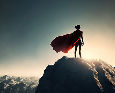 Superheld auf dem Berg