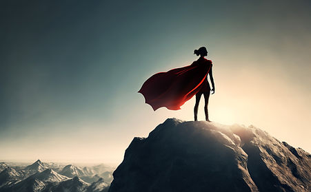 Superhero On Mountain