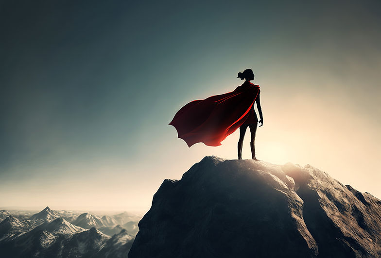 Superhero on Mountain Summit