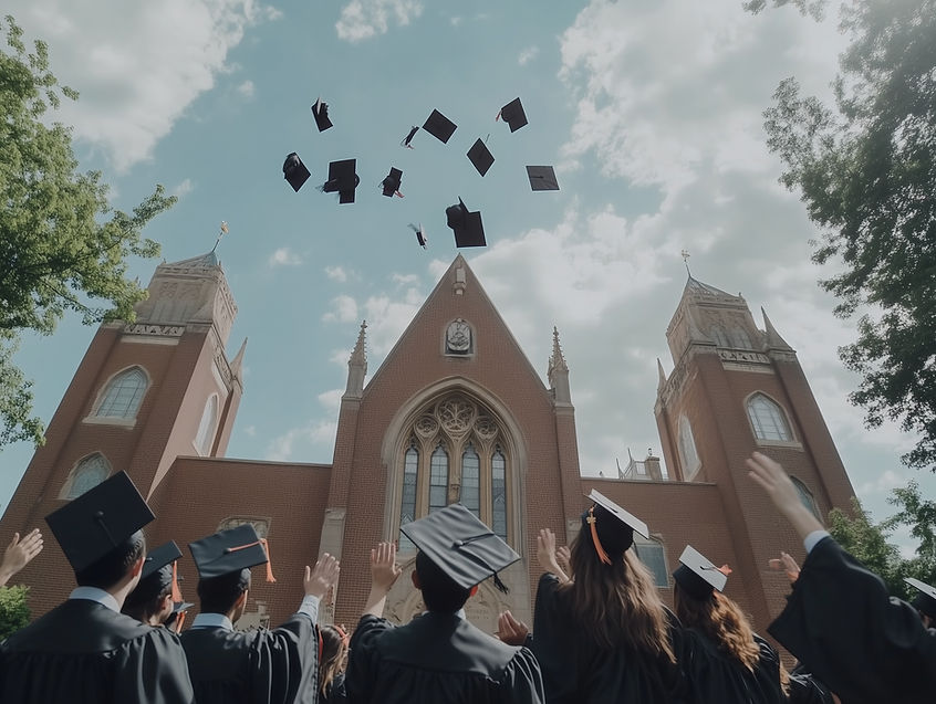 Graduates Throwing Caps