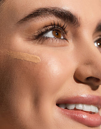 Close-up of woman with glossy lips