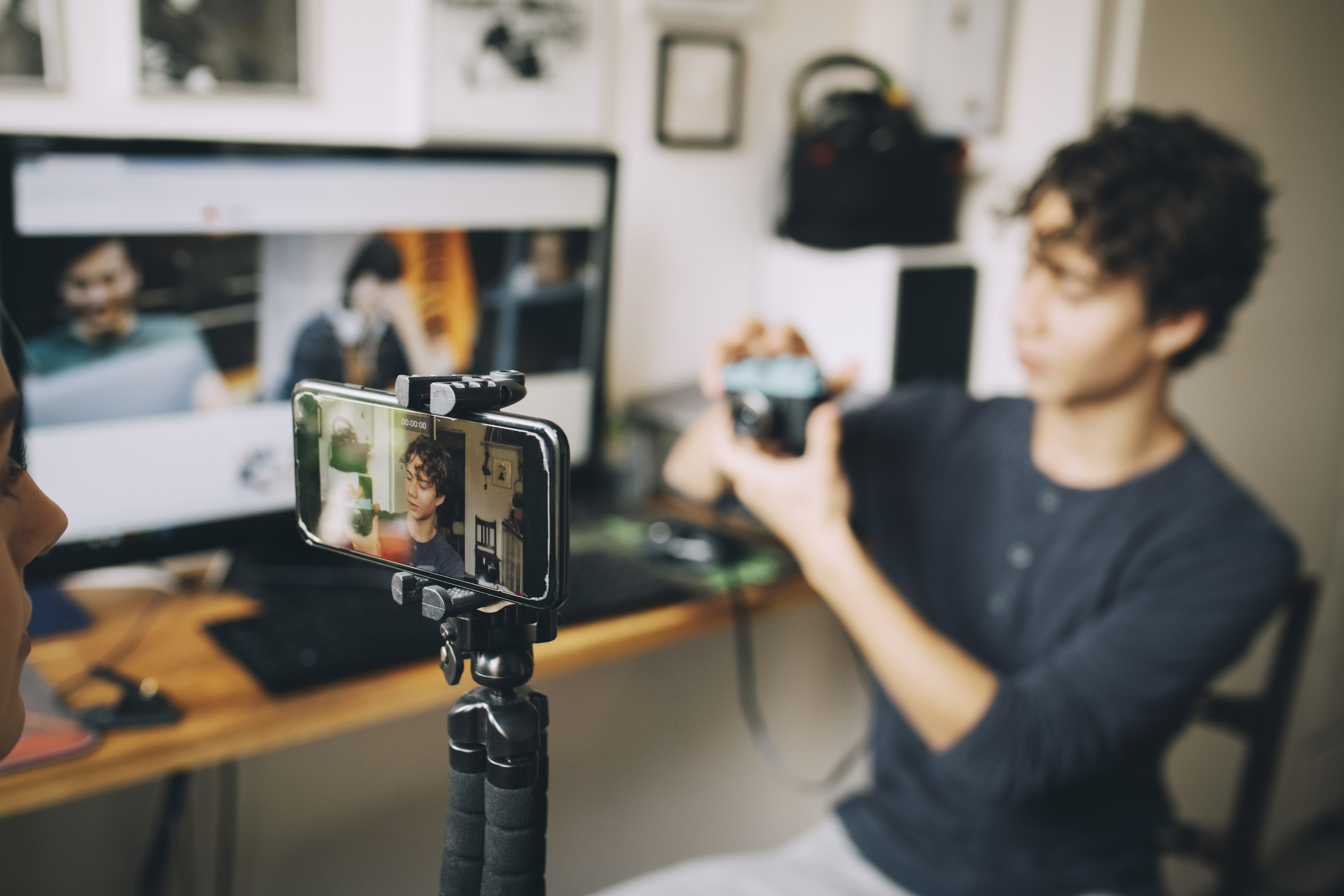Young influencer at work