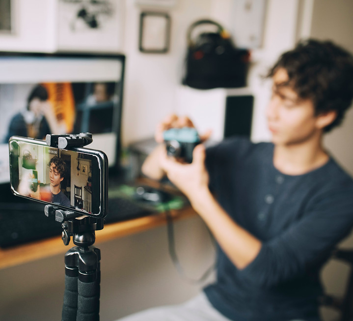 Young influencer at work