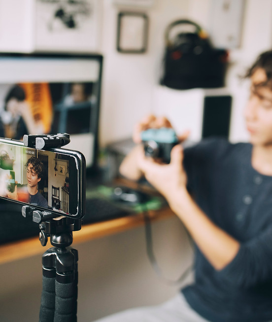 Young influencer at work
