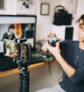 Young influencer at work
