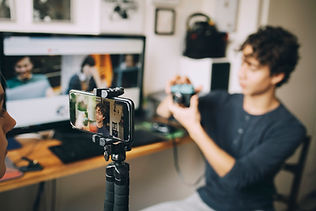 Young influencer at work