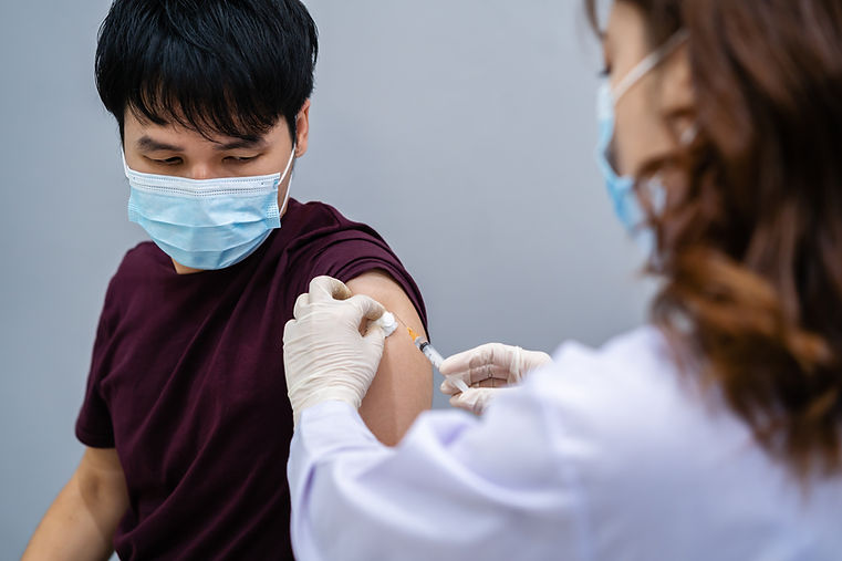 A man getting vaccinated