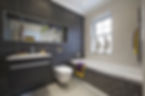 Luxury bathroom with wall tiles