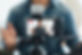 Vlogger looking at camera