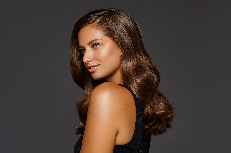 Portrait of attractive woman with wavy hair