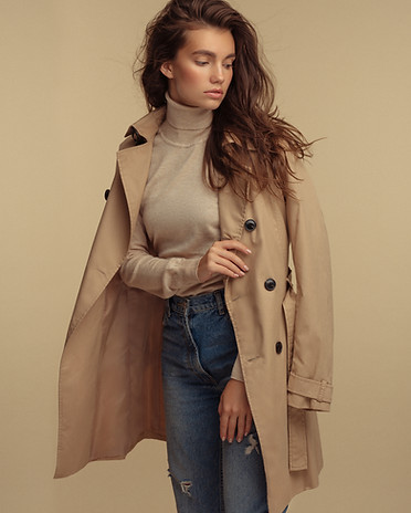 Fashion Model in Trench Coat