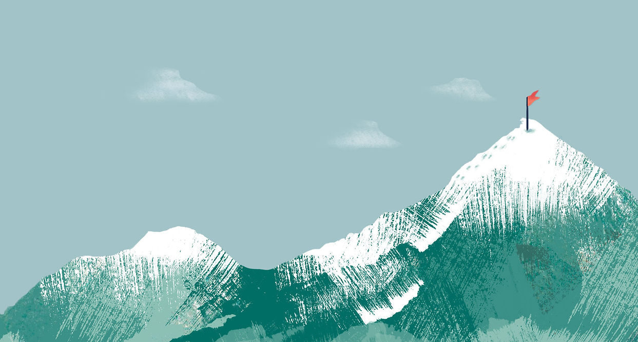 Flag on Mountain Peak