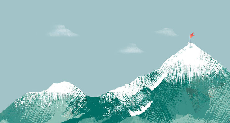 Flag on Mountain Peak