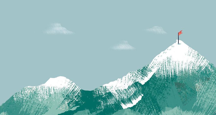 Flag on Mountain Peak