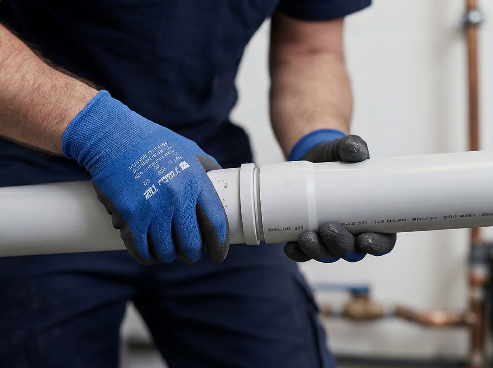 Plumber Installing Pipe