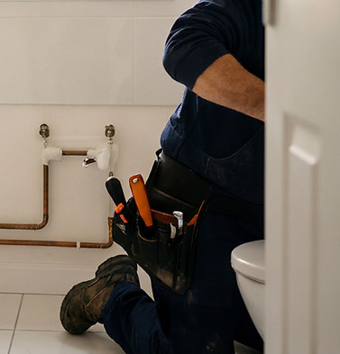 Plumber carrying out professional plumbing work for a trade business website
