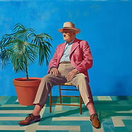 Elderly Man with Plant