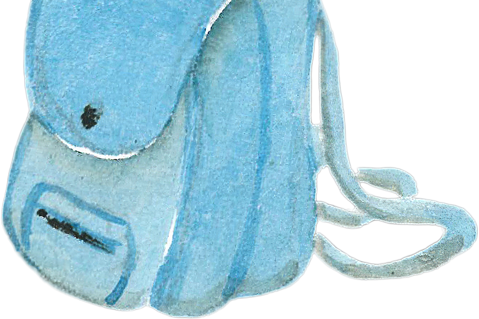 Blue Backpack Illustration