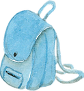 Blue Backpack Illustration