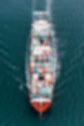 Aerial view of a container ship