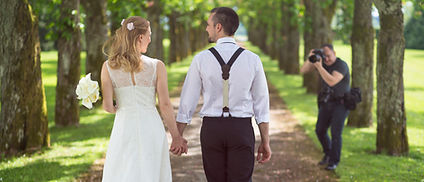 Wedding couple outdoors