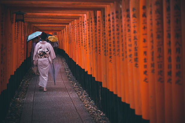 Woman Walking in Japan