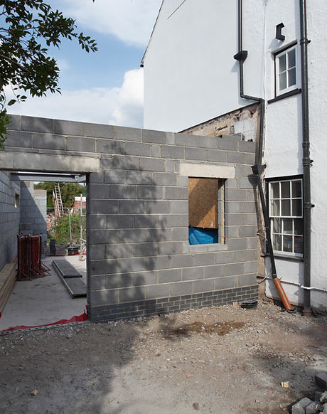 series showing the project in mid-build and also completed