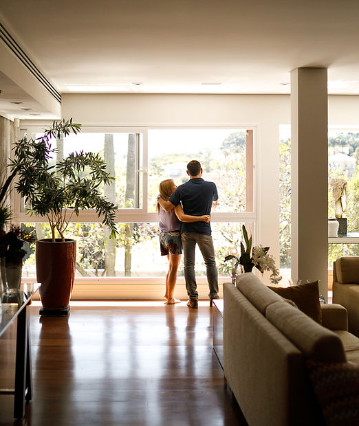 Happy family in a clean home