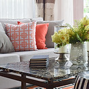 Living Room with Marble Coffee Table