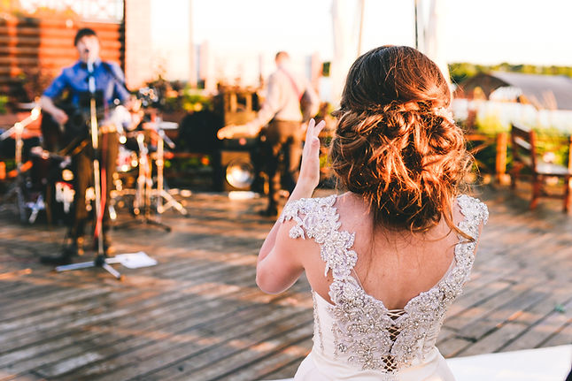 Bride and outdoor band