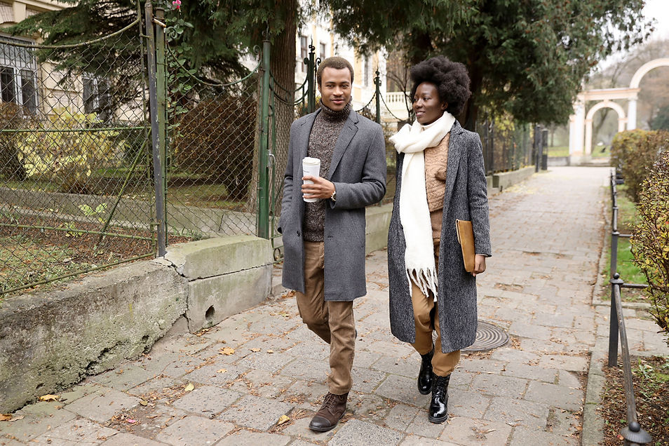 Couple Walking Outdoors